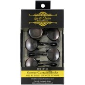 Wholesale - 12pc OIL RUBBED BRONZE METAL SHOWER CURTAIN HOOKS, UPC: 769898264047